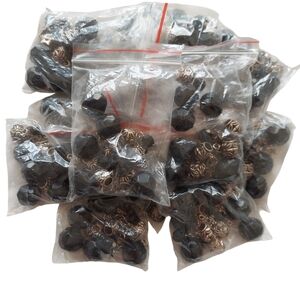 NWOT Jewelry Supplies Black Beads, Silvertone Beads Charms, Spacers - 1 Pound